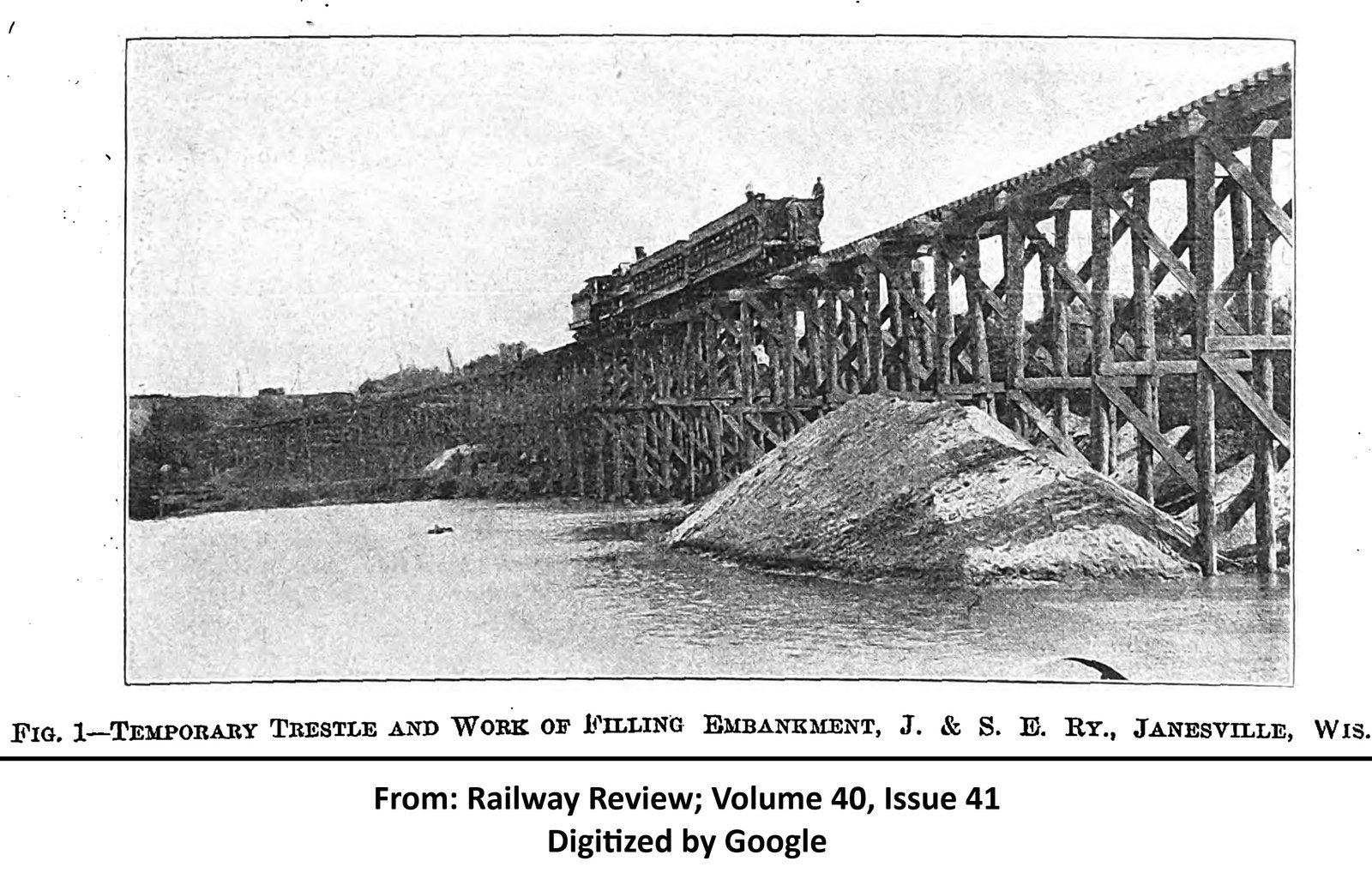 Temporary trestle used during construction